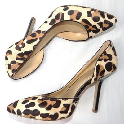 BCBGeneration Jaze Leopard Print Calf Hair d'Orsay Pumps Heels Size 9M PL-JAZE-X - Thumbnail 2