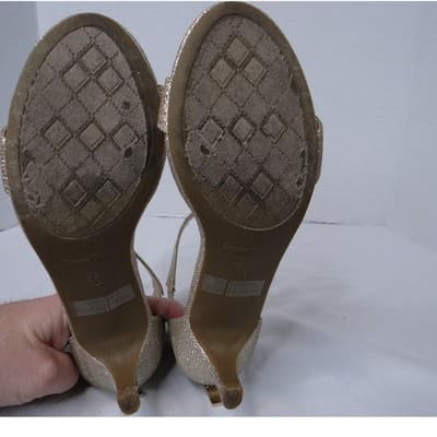 Dream Pairs Women Gold Glitter Ankle Strap Stiletto Heels Dress Shoes Size 6.5 - Thumbnail 5
