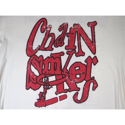 The Chainsmokers World War Joy Long Sleeve Tour Graphic T Shirt Cream Men Large - Thumbnail 2