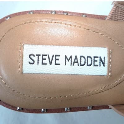 Steve Madden Henrietta Tan Studded Wedge Sandals HNRT01S1 Mens 8.5M - Thumbnail 8