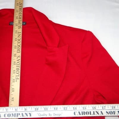 Covington Womens Red Single Button Blazer Jacket Size Medium Professional Office - Thumbnail 5