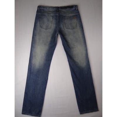 Marc Jacobs Men's Distressed Blue Denim Jeans Button Fly Straight Leg Size 36 - Thumbnail 8