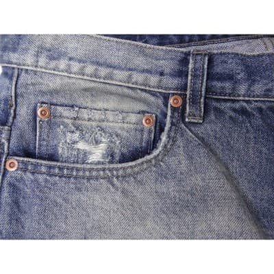Marc Jacobs Men's Distressed Blue Denim Jeans Button Fly Straight Leg Size 36 - Thumbnail 4