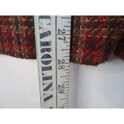 Vintage Joan Leslie Women's Plaid Blazer Jacket Sz14 Red Brown Gold Tweed Lined - Thumbnail 8