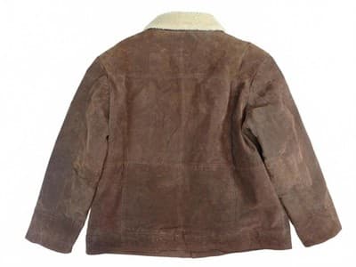 Stag Hill by Haband Men's Brown Leather Jacket with Sherpa Collar Size XL - Thumbnail 9