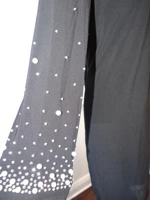 NWT Annalee and Hope Elegant Black Dress with Pearl and Rhinestone Sleeves - Thumbnail 3
