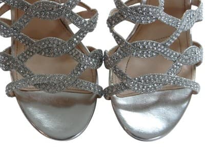 I. Miller Women's Silver Rhinestone Strappy Sandals - Thumbnail 3