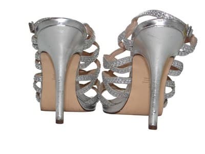 I. Miller Women's Silver Rhinestone Strappy Sandals - Thumbnail 6