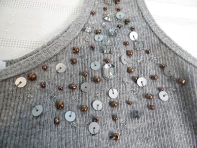 Vintage Denim & Co. Grey Embellished Tank Top - Thumbnail 5