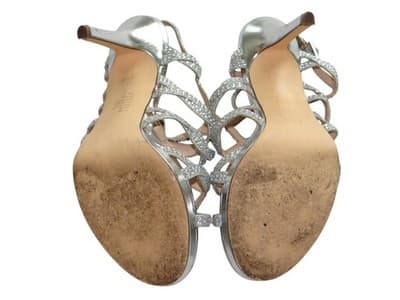 I. Miller Women's Silver Rhinestone Strappy Sandals - Thumbnail 8
