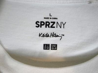 Vintage Keith Haring White Graphic T-Shirt with Statue of Liberty Print - Large - Thumbnail 4