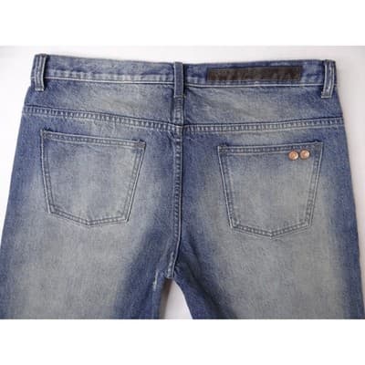 Marc Jacobs Men's Distressed Blue Denim Jeans Button Fly Straight Leg Size 36 - Thumbnail 9