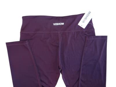 VISHOW Women's Burgundy Leggings - XL - Thumbnail 5