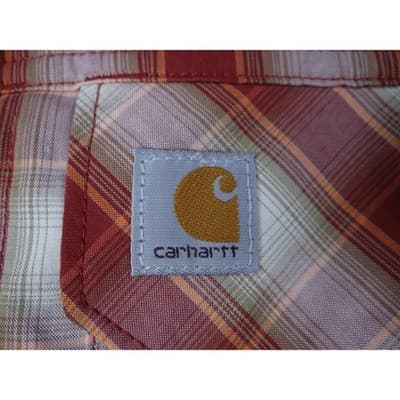 Carhartt Force Relaxed Fit Plaid Short Sleeve Button Up Shirt Men's Size S - Thumbnail 7