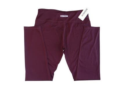 VISHOW Women's Burgundy Leggings - XL - Thumbnail 4