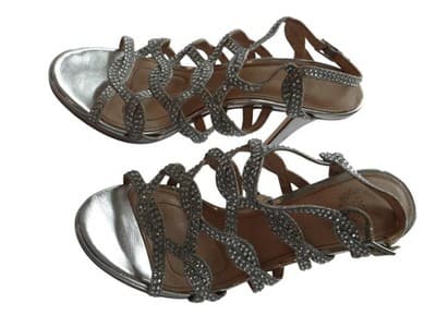 I. Miller Women's Silver Rhinestone Strappy Sandals - Thumbnail 4