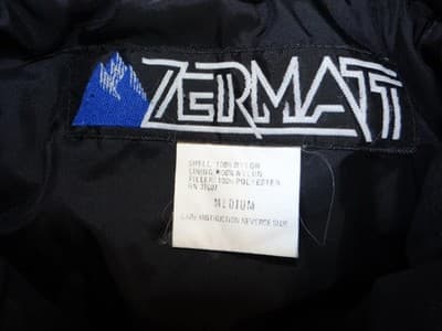 VTG Zermatt Men's Blue and Teal Nylon Winter Jacket - Med - Thumbnail 3