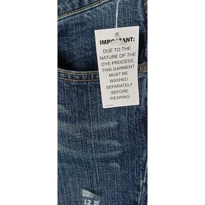 Y2K Vintage NWT Faded Glory Flare Jeans Petite Size 12 Blue Denim Stretch Pants - Thumbnail 5