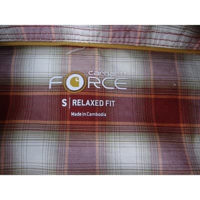 Carhartt Force Relaxed Fit Plaid Short Sleeve Button Up Shirt Men's Size S - Thumbnail 2