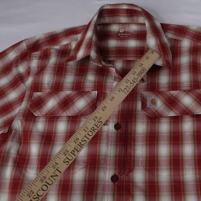 Carhartt Force Relaxed Fit Plaid Short Sleeve Button Up Shirt Men's Size S - Thumbnail 4