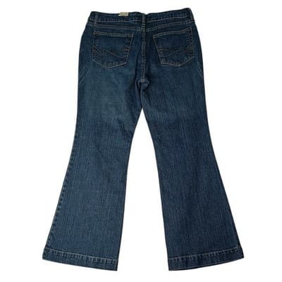 Y2K Vintage NWT Faded Glory Flare Jeans Petite Size 12 Blue Denim Stretch Pants - Thumbnail 3