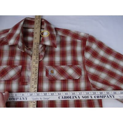 Carhartt Force Relaxed Fit Plaid Short Sleeve Button Up Shirt Men's Size S - Thumbnail 6