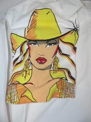 Vintage White Rodeo Rose Cowgirl Western Style Button Up Size Small - Thumbnail 3