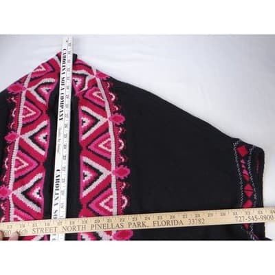 The Pioneer Woman Black Geometric Aztec Open Front Cardigan Sweater S M - Thumbnail 4
