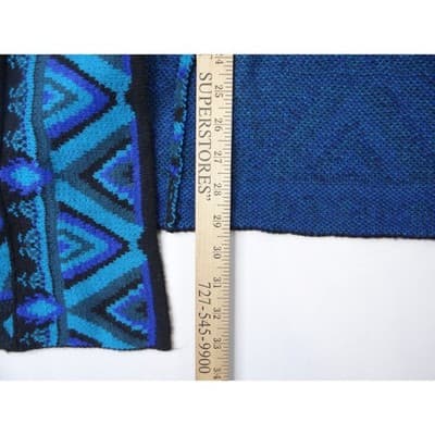 The Pioneer Woman Black Blue Geometric Print Open Front Cardigan Sweater S M - Thumbnail 8