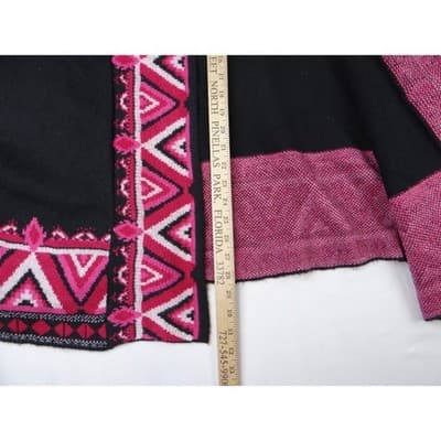 The Pioneer Woman Black Geometric Aztec Open Front Cardigan Sweater S M - Thumbnail 5