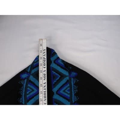 The Pioneer Woman Black Blue Geometric Print Open Front Cardigan Sweater S M - Thumbnail 7