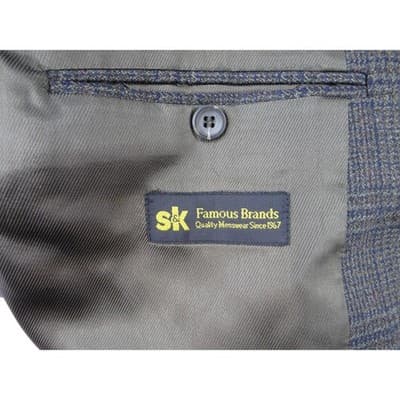 Famous Brands SK Wool Plaid Blazer Jacket Blazer - Thumbnail 5