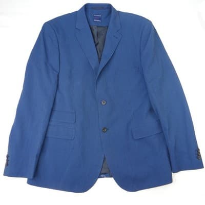 Goodale New York City Men's Blue Plaid Wool Blend Blazer Size 46