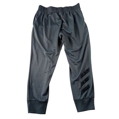Adidas Mens Athletic Jogger Pants Gray Elastic Waist 3 Stripe Logo - Thumbnail 3
