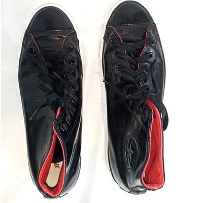Converse Chuck Taylor All Star High Top Black Patent Leather Red Lining Sneakers - Thumbnail 7