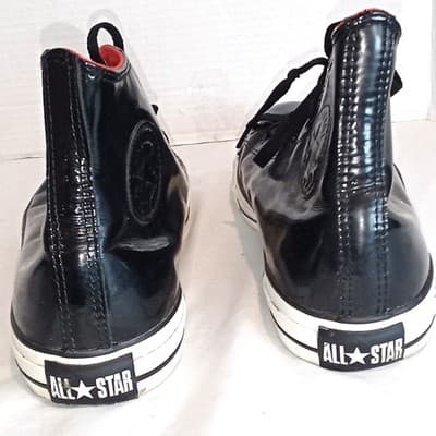 Converse Chuck Taylor All Star High Top Black Patent Leather Red Lining Sneakers - Thumbnail 6