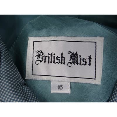 Vintage British Mist Teal Raincoat Women's Size 16 Trench Style Water Resistant - Thumbnail 4