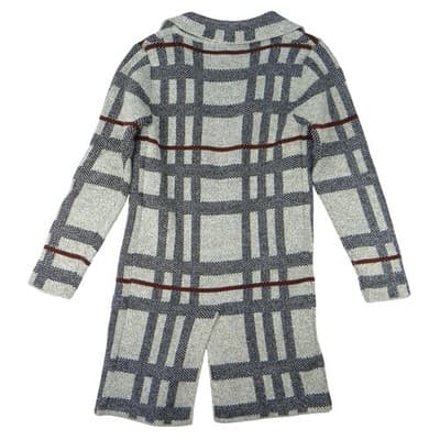 MONTEAU Women's Gray Plaid Open Front Knit Cardigan Sweater XS - Thumbnail 5