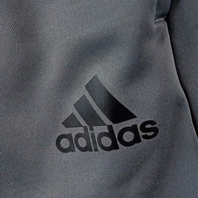 Adidas Mens Athletic Jogger Pants Gray Elastic Waist 3 Stripe Logo - Thumbnail 2