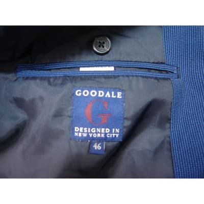 Goodale New York City Men's Blue Plaid Wool Blend Blazer Size 46 - Thumbnail 2