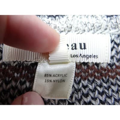 MONTEAU Women's Gray Plaid Open Front Knit Cardigan Sweater XS - Thumbnail 3