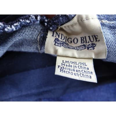 Indigo Blue Maternity Jeans Dark Wash Stretchy Full Panel Skinny Leg Size M/L - Thumbnail 2