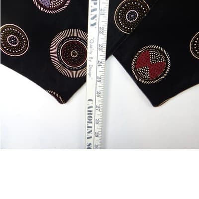 Stunning Vintage Black Velvet Geometric Print Vest with Red Gem Buttons - Thumbnail 12