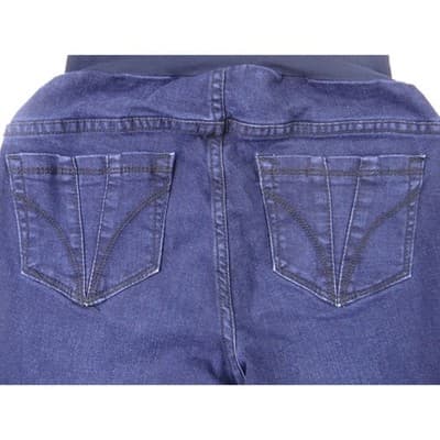 Indigo Blue Maternity Jeans Dark Wash Stretchy Full Panel Skinny Leg Size M/L - Thumbnail 5