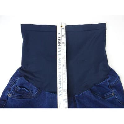 Indigo Blue Maternity Jeans Dark Wash Stretchy Full Panel Skinny Leg Size M/L - Thumbnail 10