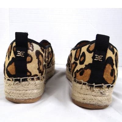 Sam Edelman Women Leopard Print Calf Hair Platform Espadrille Slip On Shoes 8 - Thumbnail 6