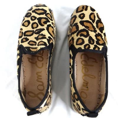 Sam Edelman Women Leopard Print Calf Hair Platform Espadrille Slip On Shoes 8 - Thumbnail 7