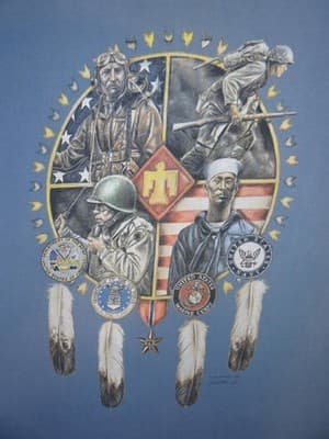 Vintage Native American Military Graphic T-Shirt by Polar Graphics - Thumbnail 2