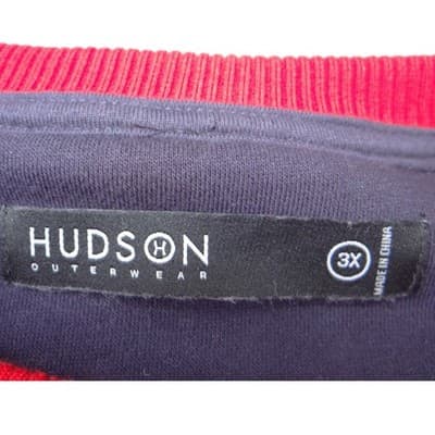 Hudson Outerwear Mens 3X Navy Blue Moth Skull Only The Strong Sweatshirt Striped - Thumbnail 2