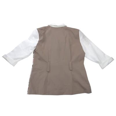 Classic Apparel Ltd Womens Floral Lace Print Blazer Jacket Tan White Pink USA - Thumbnail 4